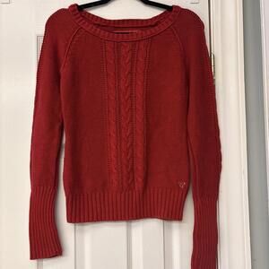 American Eagle Outfitter Crewneck Red Sweater Juniors  Sz. L. Holiday Casual